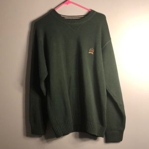 dark green sweater